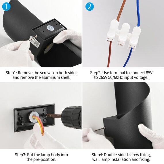 KUKAK LED Wandleuchte Innen/Außen,10W Außenleuchte Wandlampe,IP65 wasserdichte Außenwandleuchte 6000K kaltweiß Wandbeleuchtung,Modern Up Down Dekorative Wandlichter für Garten,Balkon,Wohnzimmer,2PCS