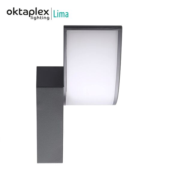 Oktaplex lighting LED Außenwandleuchte Lima 10W IP54 | Außenleuchte 3000K Warmweiß | Wand Aussenleuchte anthrazit