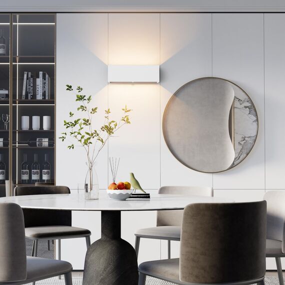 Klighten 30W Außenlampe mit Bewegungsmelder, Aussenleuchten mit bewegungsmelder Einstellbarer Lichtstrahl, Außenwandleuchte mit Bewegungsmelder Außen/Innen für Garten, IP65,3000K, Weiß