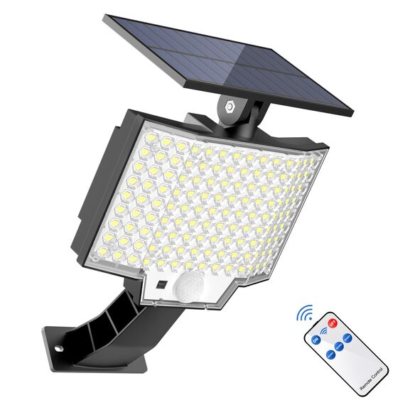 Solarlampen Outdoor 126LED 3 Modi mit Bewegungsmelder für Garten, Veranda, Straße, IP67 Wasserdicht, 210° Beleuchtungswinkel (1 Stück)