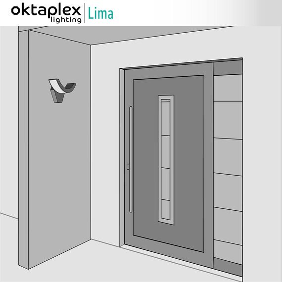 Oktaplex lighting LED Außenwandleuchte Lima 10W IP54 | Außenleuchte 3000K Warmweiß | Wand Aussenleuchte anthrazit