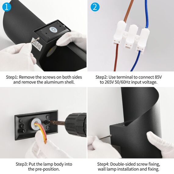 LED Wandleuchte Innen/Außen,10W Außenleuchte Wandlampe,IP65 wasserdichte Außenwandleuchte 6000K kaltweiß Wandbeleuchtung,Modern Up Down Dekorative Wandlichter für Garten,Balkon,Wohnzimmer,Schlafzimmer