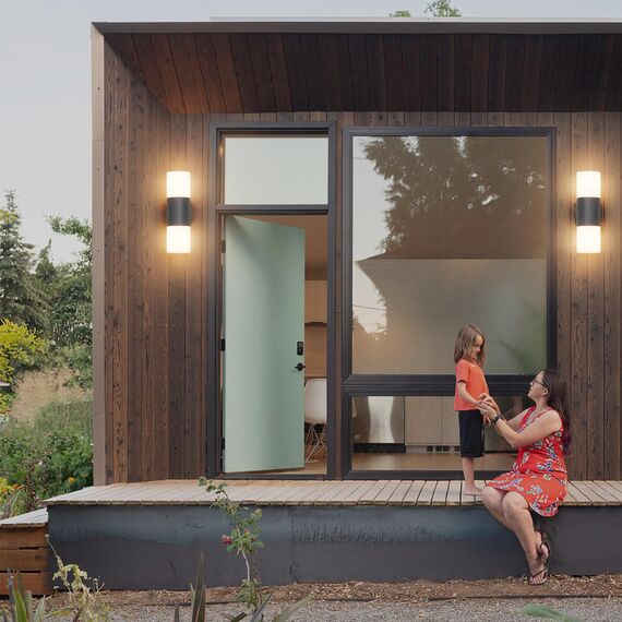 Klighten Wandleuchten E27 Außen/Innen 2 flammig, Außenleuchte Anthrazit, Up and Down Außenlampe, IP54 Aussenlampe, Aluminium Außenwandleuchte, Modern Wandlampe für Eingang Terrass, ohne Leuchtmittel