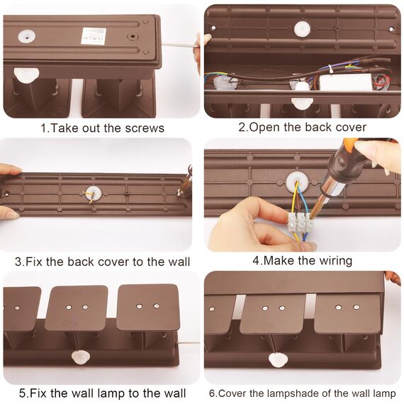 Klighten 30W Außenwandleuchte Außenlampe mit Bewegungsmelder,Aussenlampe mit bewegungsmelder Einstellbarer Lichtstrahl,LED Wandleuchte Up Down Außen/Innen für Garten,IP65,3000K warmweiß,Rostrot