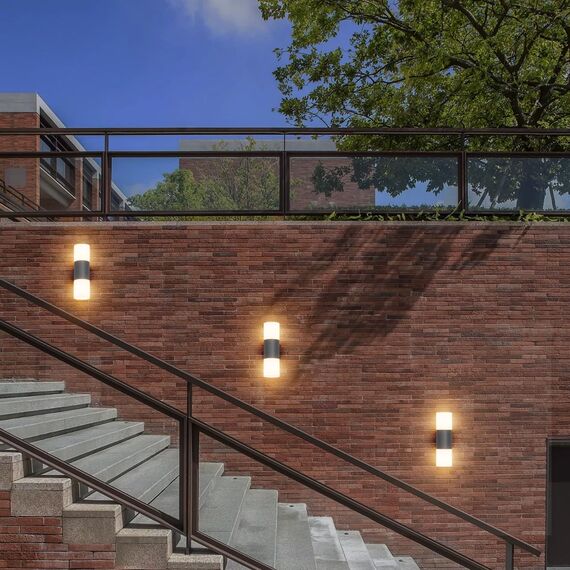 Klighten 2 Stück Außenwandleuchten E27 Up and Down, Wandleuchten Außen/Innen 2 flammig, Wandlampe Anthrazit, IP65 Aussenlampe, Außenleuchte Aluminium, für Eingang Terrass, ohne Leuchtmittel