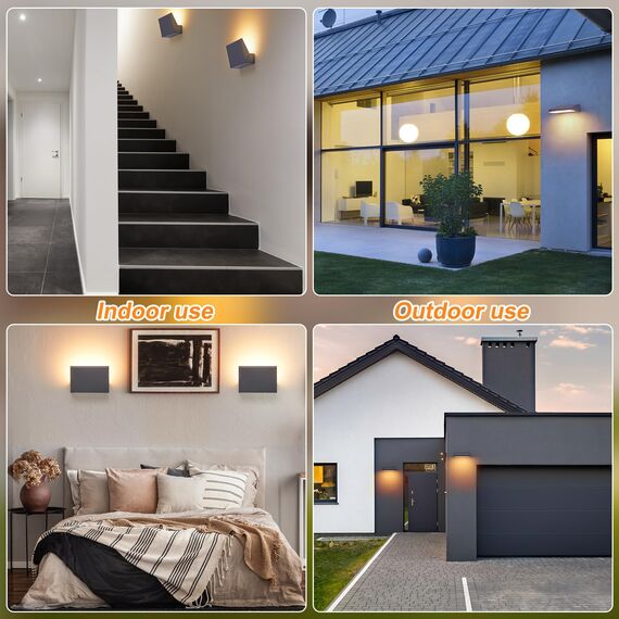 CELAVY LED Wandleuchte Wandlampe aussen - Aussenlampe 11W, Modern Außenleuchte Anthrazit Außenlampe Wand, IP65 Aussenleuchte Außenbeleuchtung Ausenbeleutung Hauswand Balkon Terrasse Garage