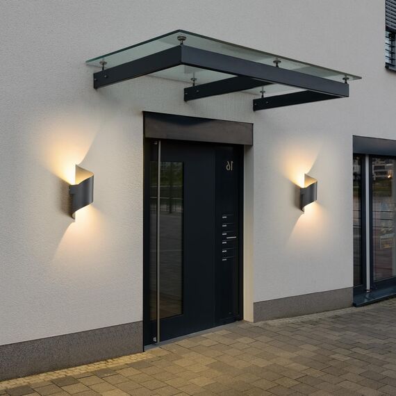 LED Wandleuchte Innen/Außen,10W Außenleuchte Wandlampe,IP65 wasserdichte Aussenleuchte 3000K Warmweiß Aussenleuchten,Modern Up Down Dekorative Wandlichter für Garten,Wohnzimmer,Schlafzimmer Anthrazit