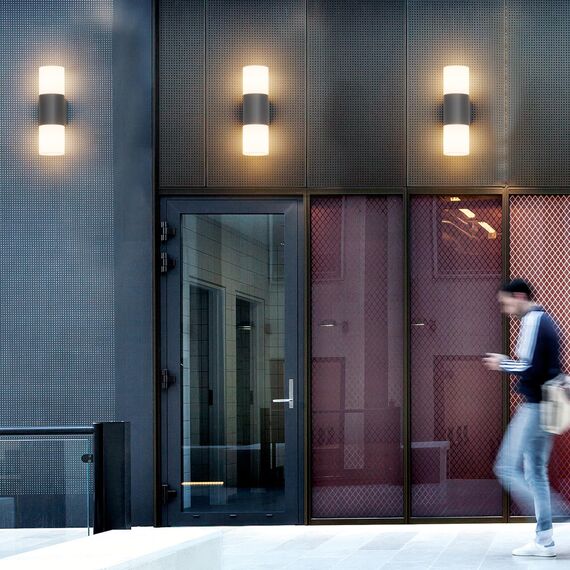 Klighten Wandleuchten E27 Außen/Innen 2 flammig, Außenleuchte Anthrazit, Up and Down Außenlampe, IP54 Aussenlampe, Aluminium Außenwandleuchte, Modern Wandlampe für Eingang Terrass, ohne Leuchtmittel