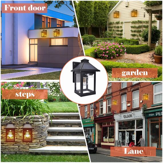 Nodfens Solarlampen für Außen, [2 Stück] Solarleuchte Außen Wandleuchte mit Bewegungsmelder Sicherheitswandleuchte 3 Modi, IP65 Wasserdicht Außenlampe für Garten Veranda Pfad Garage Zaun Schwarz