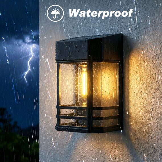 nipify Solar Wandleuchte Aussen, 4 Stück Solarleuchten für Außen Wand Garten IP65 Wasserdicht Led Solar Wandleuchte Aussen Kabellos für Veranda Garage Zaun Balkon Warmweiß