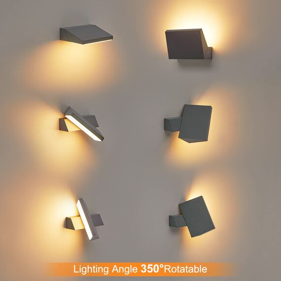 CELAVY LED Wandleuchte Wandlampe aussen - Außenwandleuchte 11W, Modern Außenleuchte Außenlampe Wand, IP65 Aussenleuchte Aussenbeleuchtung Ausenbeleutung Hauswand Balkon Terrasse Warmweiß, Grau