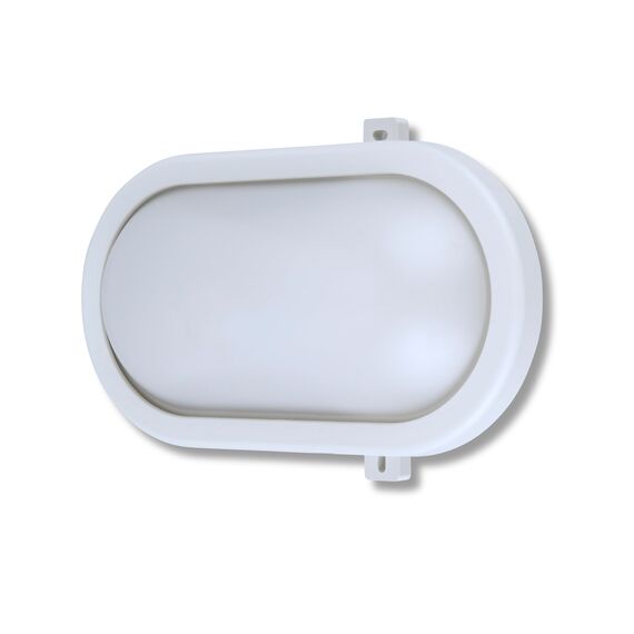 REV Kellerlampe - Feuchtraumleuchte LED oval (10W, 800lm, IP44), einsetzbar als Decken- oder Wandlampe, Feuchtraumlampe, weiß