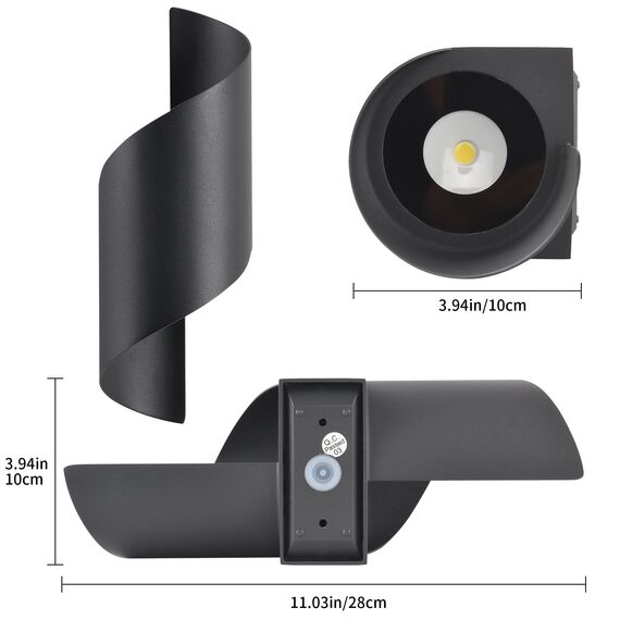 LED Wandleuchte Innen/Außen,10W Außenleuchte Wandlampe,IP65 wasserdichte Aussenleuchte 3000K Warmweiß Aussenleuchten,Modern Up Down Dekorative Wandlichter für Garten,Wohnzimmer,Schlafzimmer Dunkelgrau