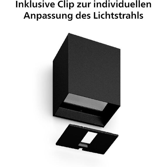 PHILIPS Hue White and Color Ambiance Außenwandleuchte Resonate, dimmbar, 16 Mio. Farben, steuerbar via App, kompatibel mit Amazon Alexa (Echo, Echo Dot)