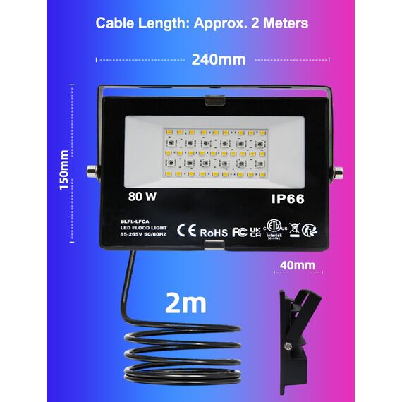 HEKEE RGB Led Strahler Außen, Farbwechsel 80W, DIY-Blitzmodus, RGB Led Fluter, Timer, Bluetooth IP66 wasserdicht