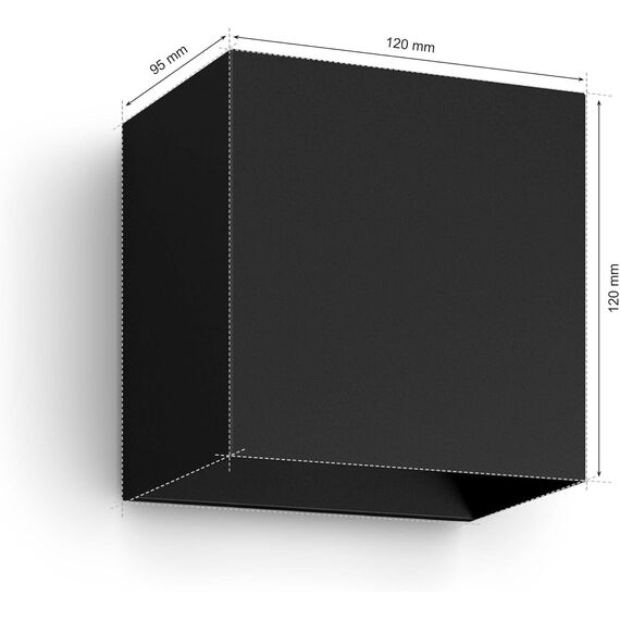 PHILIPS Hue White and Color Ambiance Außenwandleuchte Resonate, dimmbar, 16 Mio. Farben, steuerbar via App, kompatibel mit Amazon Alexa (Echo, Echo Dot)