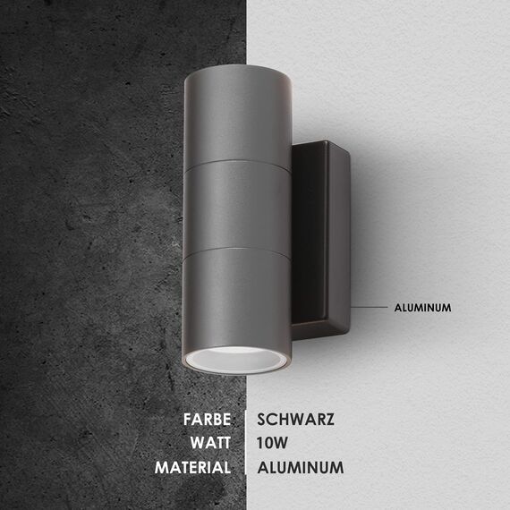 CELAVY LED Wandleuchte Wandlampe aussen, IP65 Wasserdichte Außenleuchte Wand aus Aluminium, Up Down Aussenleuchte Außenlampe GU10 Außenbeleuchtung Außenwandleuchte für Balkon Garage Terrasse, Grau