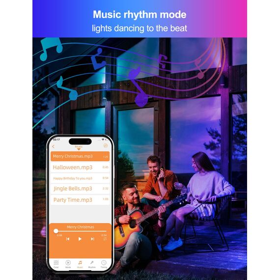 HEKEE Rgb Led Strahler Außen, Farbwechsel 50W, DIY-Blitzmodus, RGBW Led Fluter, Timer, Bluetooth IP66 wasserdicht