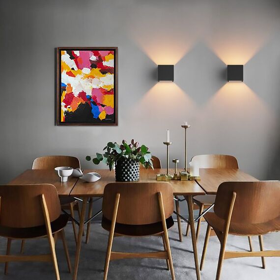 Klighten 4 Stücke Wandleuchte mit Austauschbarer G9 LED Lampe Warmweiß 3000K, Aluminium LED Wandlampe Innen/Aussen Einstellbar Abstrahlwinkel aussenbeleuchtung für Wohnzimmer Garten, Schwarz