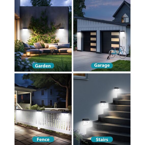 kolpop Solarlampen für Außen mit Bewegungsmelder, 2 Stück 208 LED Solarleuchten für Außen, 220° Solar Aussenleuchte mit Bewegungsmelder Aussen 3 Modi IP65 Wasserdichte Solarlampe für Garten Garage