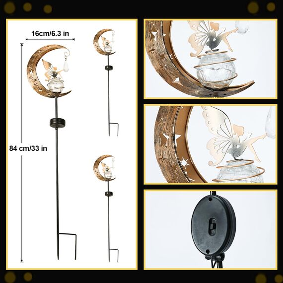 Outdoor Solarleuchten Fee Dekoration Garten Patio Mond Solarleuchten Grab Garten Patio Dekoration (Feen) (Fairy)