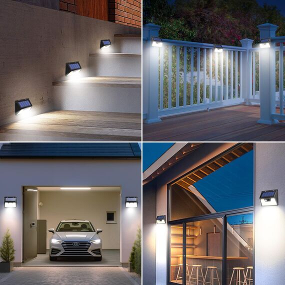 kolpop Solarlampen für Außen mit Bewegungsmelder 3 Modi,【3 Stück】 Solarleuchten für Außen IP65 Wasserdichte, 140 LED Außenwandleuchten für Wandleuchte Garten Hof