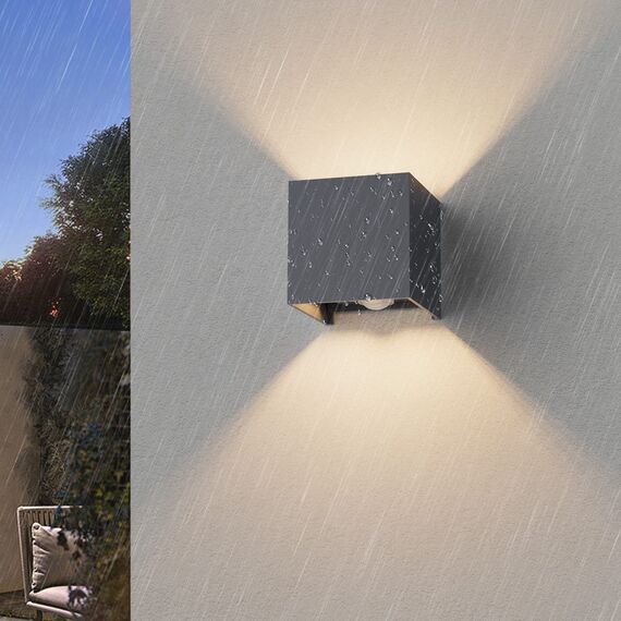 Klighten 4Pack LED Wandleuchte mit Bewegungsmelder Innen/Außen 3000K Außenlampe mit Bewegungsmelder Wandlampe Einstellbar Abstrahlwinkel, mit Austauschbarer G9 LED Lampe (Anthrazit)