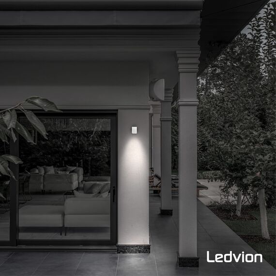 Ledvion Hydra, LED Wandleuchte Außen Weiß Kubus, Für Ein GU10 Down, Außenwandleuchte, Wandlampe, Außenlampe, IP54