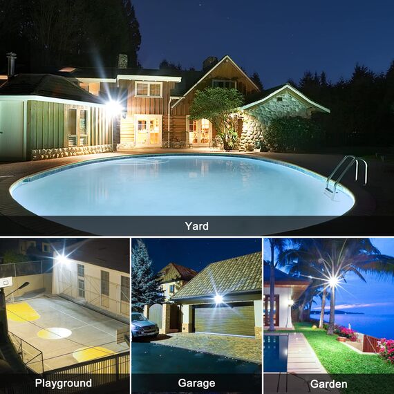 CLY 2 Stück 50 W LED-Strahler für den Außenbereich, LED-Strahler für den Außenbereich, 4300 lm, Sicherheitslicht, wasserdicht IP66, Außenstrahler kaltweiß, 6500 K, für Garten, Flur, Terrasse, Patio