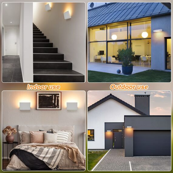 CELAVY LED Wandleuchte Wandlampe aussen - Außenwandleuchte 11W, Modern Außenleuchte Außenlampe Wand, IP65 Aussenleuchte Aluminium Außenbeleuchtung Aussenlampe Haus Balkon Terrasse Außen 2700K, Weiß