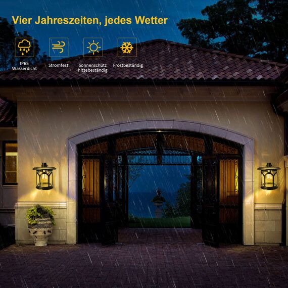 SUBOSI Solarleuchten Solarlampen für Außen Solar Wandlaterne mit Bewegungsmelder, 3 Beleuchtungsmodi, IP65 Wasserdicht Solarlampe für Garten Hof Eingangsbereich Garage Warmweiß