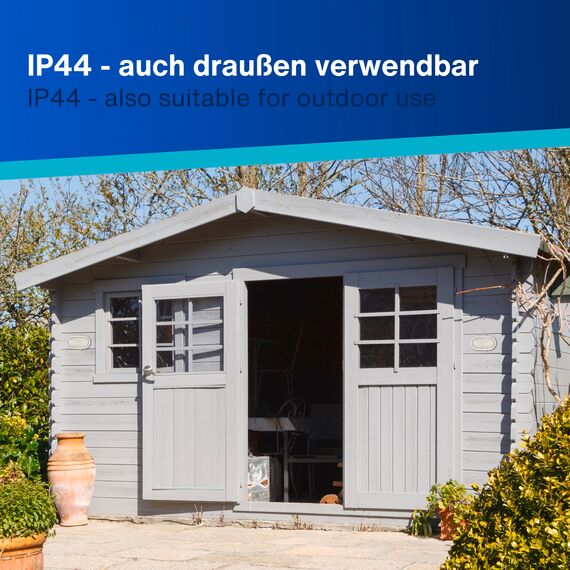 REV Kellerlampe - Feuchtraumleuchte LED oval (10W, 800lm, IP44), einsetzbar als Decken- oder Wandlampe, Feuchtraumlampe, weiß
