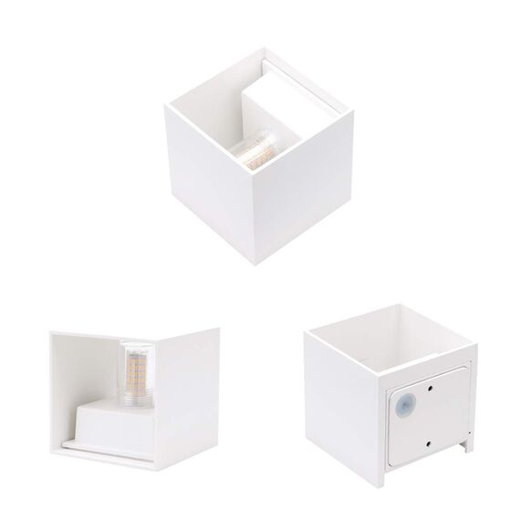 Klighten 4 Pack Wandleuchte Aussen/Innen Modern Up Down Design, 9W Wandlampe Mit Einer Ersetzbaren G9 Birne, Wasserdichte IP54 Außenwandleuchten Warmweiß 3000K, Weiß