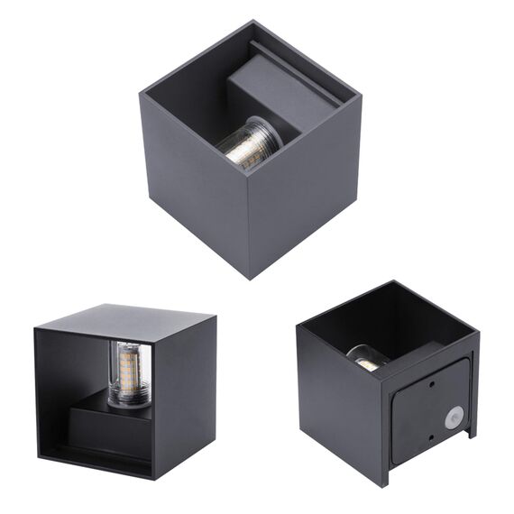 Klighten 4 Pack Wandleuchte Aussen/Innen Modern Up Down Design, 9W Wandlampe Mit Einer Ersetzbaren G9 Birne, Wasserdichte IP54 Außenwandleuchten Natürliches Weiß 4000K, Anthrazit Ral 7016