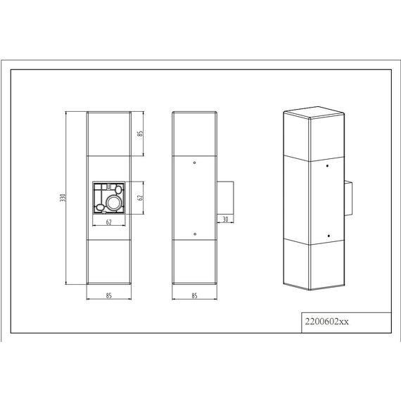 Trio Leuchten LED Außen-Wandleuchte, Aluminiumguss, inklusiv 2 x E14, 4 W, Höhe 33 cm, titan 220060287
