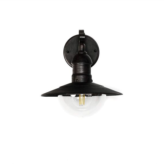 Licht-Erlebnisse Outdoor Wandlampe Aluminium Kunststoff in Gold Antik IP44 Balkon Haus B:24 cm E27 max. 60 Watt Landhaus Rustikale Wandleuchte Garten