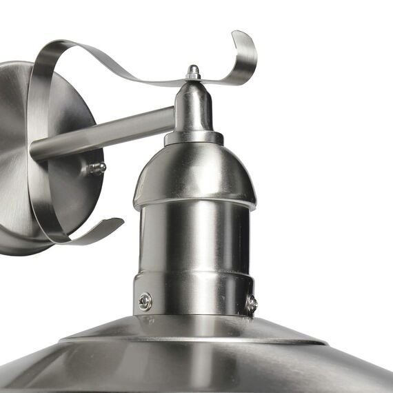 Licht-Erlebnisse Außenwandleuchte Metall Kunstglas in Silber IP44 Garten Terrasse B:24 cm E27 Rustikal Maritime Outdoor Wandlampe Balkon OSLO