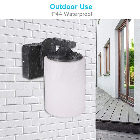 LASIDE Aussenleuchte Aussenlampe Wand, Anthrazit Grau Aluminium E27 Glaslaterne Außenlampe Außenleuchte, IP44 Spritzwassergeschützt Wandlampe Wandleuchte Lampe Aussen Außen Leuchte für Garten Terrasse