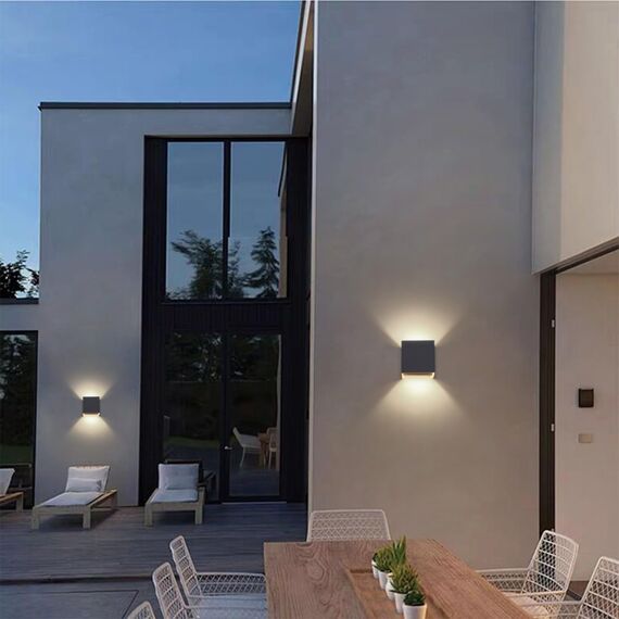 Klighten 4 Pack Wandleuchte Aussen/Innen Modern Up Down Design, 9W Wandlampe Mit Einer Ersetzbaren G9 Birne, Wasserdichte IP54 Außenwandleuchten Natürliches Weiß 4000K, Anthrazit Ral 7016