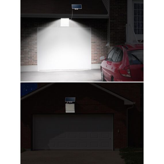 PQP Solarlampen für Außen, 105 LED Solarleuchten Aussen mit Bewegungsmelder, IP65 Wasserdicht,125°Beleuchtungswinkel, Solar Wandleuchten für Garten mit 5m Kabel-2 Stücke