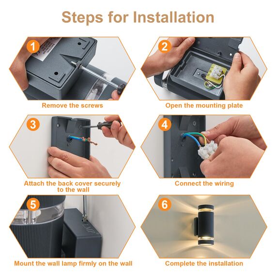 LMP LED Wandleuchte aussen Wandlampe außen, Up Down Außenlampe Aussenlampe Außenleuchte Wand, IP65 GU10 Runde Außenwandleuchte Aussenleuchte Außenbeleuchtung Hauswand Balkon Haus Terrasse, Grau