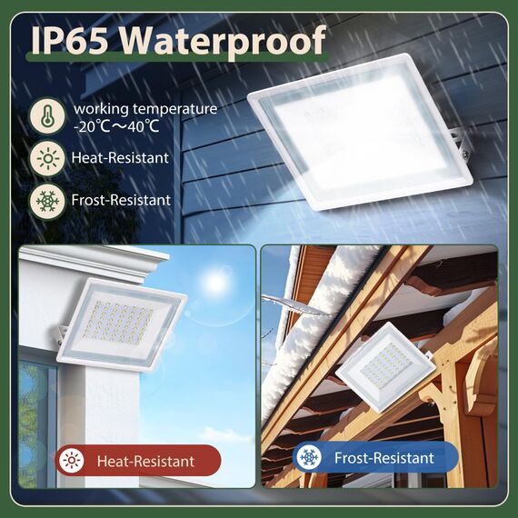 Aigostar LED Strahler Außen 30W,2510LM Superhell LED Fluter,IP65 Wasserdicht Außenstrahler, 6500K Kaltes Weiß Scheinwerfer Wandleuchtefür Garten, Innenhöfe, Garage, Hotel