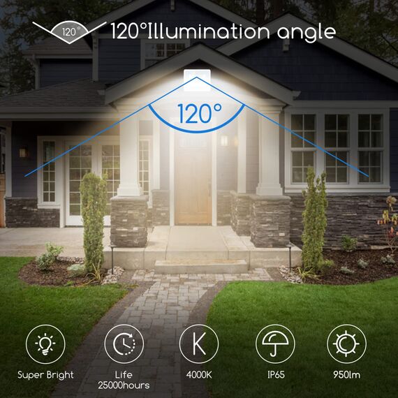 Aigostar 2er-Pack LED Strahler Außen 50W,4300LM Superhell LED Fluter,IP65 Wasserdicht Außenstrahler, 4000K Naturweiß Scheinwerfer Wandleuchtefür Garten, Innenhöfe, Garage, Hotel