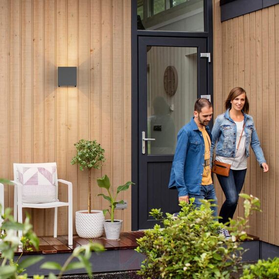 K-Bright LED Außenleuchten 7W Wandleuchten Innen/Außen Auf und ab Einstellbarer Lichtstrahl 3000K Warmweiß Außenwandleuchte LED IP65 wasserdichte Wandleuchte, Dunkelgrau