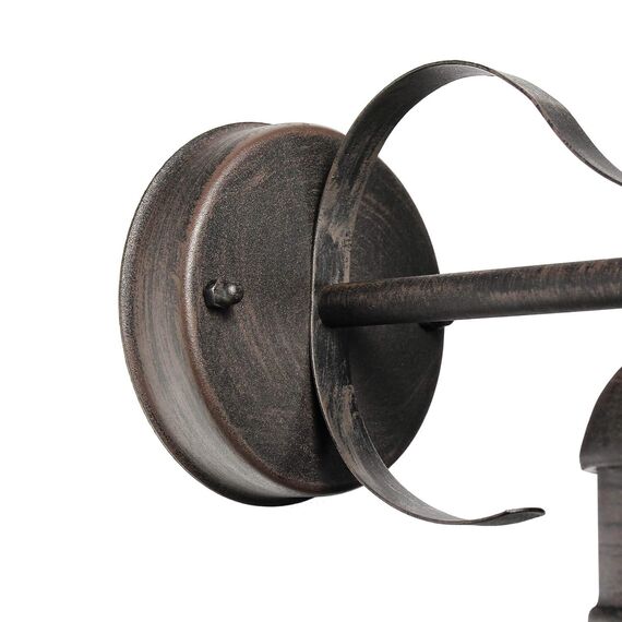 Licht-Erlebnisse Outdoor Wandlampe Aluminium Kunststoff in Gold Antik IP44 Balkon Haus B:24 cm E27 max. 60 Watt Landhaus Rustikale Wandleuchte Garten