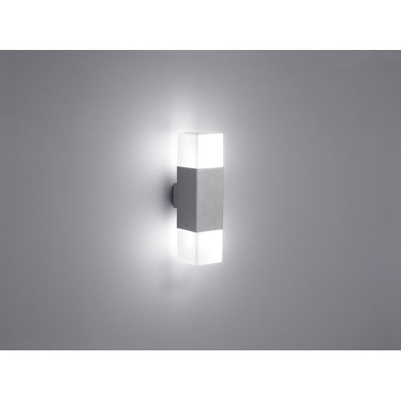Trio Leuchten LED Außen-Wandleuchte, Aluminiumguss, inklusiv 2 x E14, 4 W, Höhe 33 cm, titan 220060287