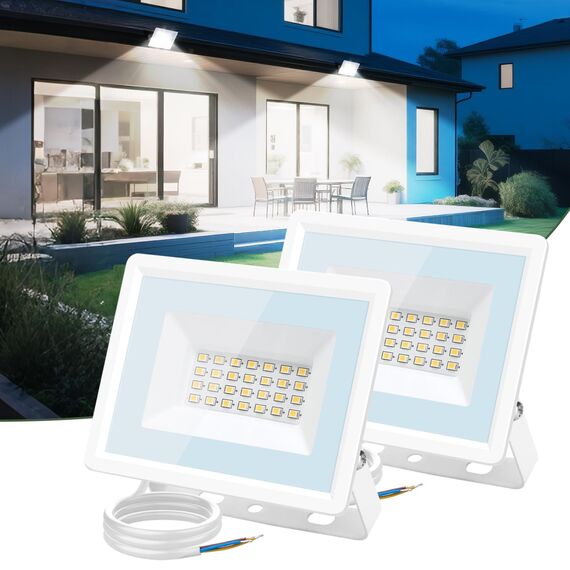 Aigostar LED Strahler Außen 20W,1650LM Superhell LED Fluter,IP65 Wasserdicht Außenstrahler,6500K Kaltes Weiß Scheinwerfer Wandleuchtefür Garten,Innenhöfe,Garage,Hotel