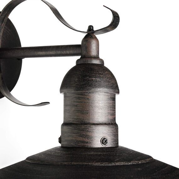 Licht-Erlebnisse Outdoor Wandlampe Aluminium Kunststoff in Gold Antik IP44 Balkon Haus B:24 cm E27 max. 60 Watt Landhaus Rustikale Wandleuchte Garten