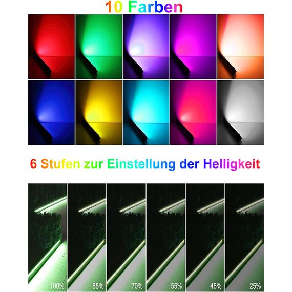 MEIHUA 42W RGB Strahler Außen 10 Farben 6 Helligkeit 30 Modi IP66 Wasserdicht Wallwasher LED Bar Lichteffekte mit Fernbedienung Partylicht für DJ Home Bühnenlichter Weihnachten Halloween 2 Pack