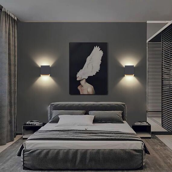 Klighten 4 Pack Wandleuchte Aussen/Innen Modern Up Down Design, 9W Wandlampe Mit Einer Ersetzbaren G9 Birne, Wasserdichte IP54 Außenwandleuchten Natürliches Weiß 4000K, Anthrazit Ral 7016